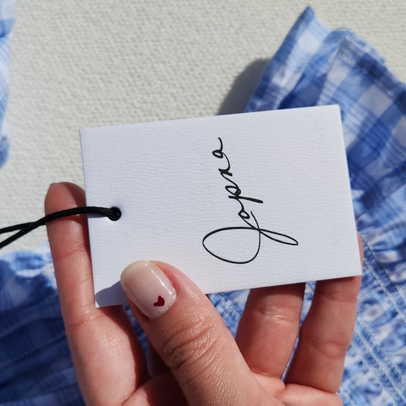 Coquette off shoulder blue checkered top size medium - Picture 4 of 5